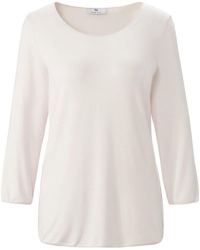 Peter Hahn Rundhals-Shirt Rosé - Weiß