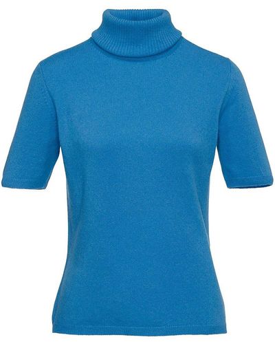 Peter Hahn Cashmere Rollkragen-Pullover aus 100% Premium-Kaschmir blau