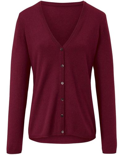 include Strickjacke tiefem V-Ausschnitt rot