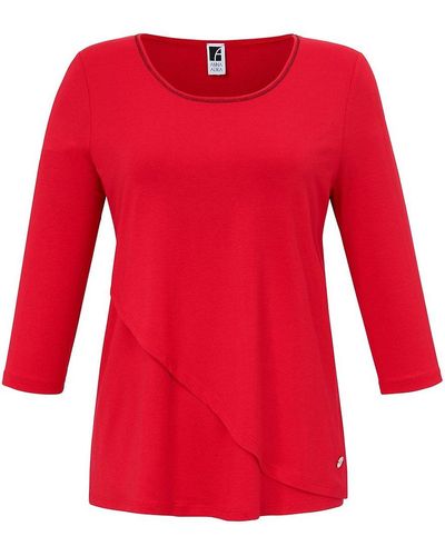 Anna Aura Rundhals-shirt mit 3/4-arm, , gr. 48, viskose - Rot