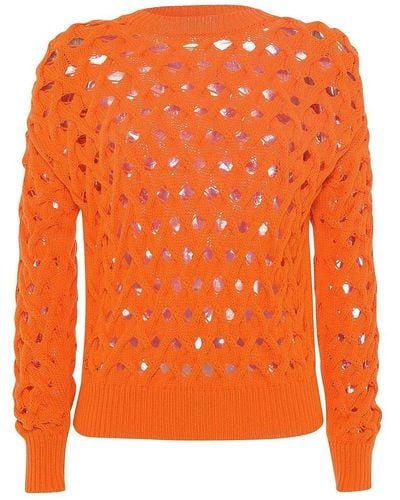 Laura Biagiotti Roma Rundhals-pullover, , gr. 36, baumwolle - Orange