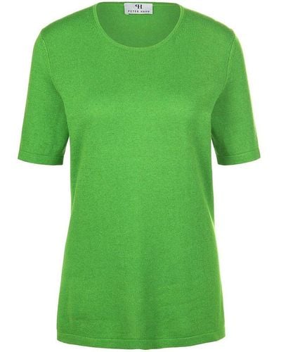 Peter Hahn Rundhals-pullover aus seide mit kaschmir, , gr. 38, seide - Grün