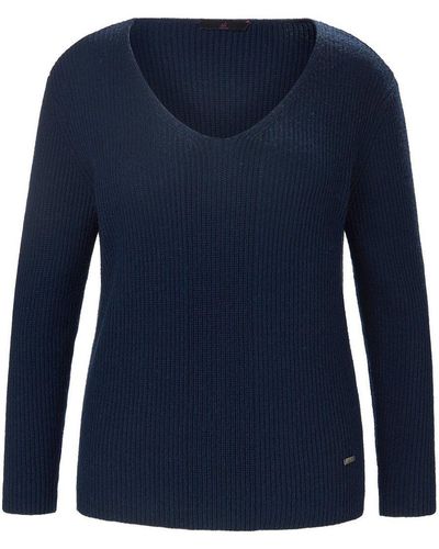 Emilia Lay V-pullover, , gr. 48, baumwolle - Blau