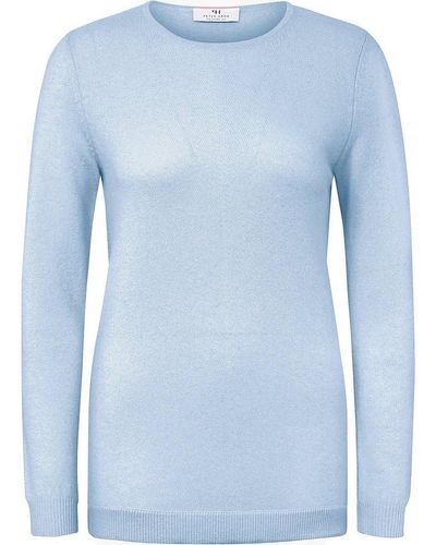 Peter Hahn Cashmere Rundhals-pullover aus 100% premium-kaschmir, , gr. 40, kaschmir - Blau