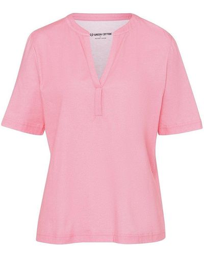 Green Cotton Shirt sine - Pink