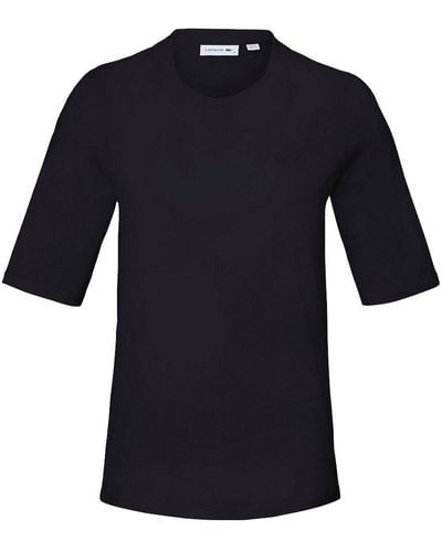 Lacoste Rundhals-shirt mit langem 1/2-arm, , gr. 36, baumwolle - Schwarz