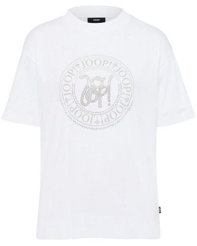 Peter Hahn Joop! - rundhals-shirt mit 1/2-arm, , gr. 34, baumwolle - Weiß