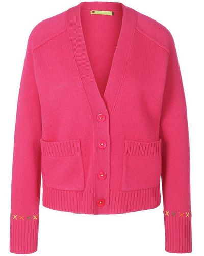 FLUFFY EARS Strickjacke aus schurwolle und kaschmir, , gr. 40, schurwolle - Pink