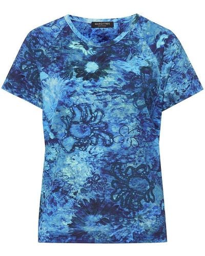 Margittes Rundhals-shirt, , gr. 36, viskose - Blau