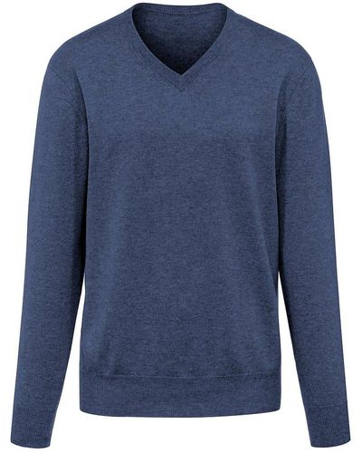 Peter Hahn Cashmere V-pullover aus 100% premium-kaschmir - Blau