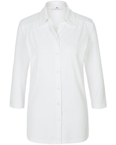 Peter Hahn Jersey-bluse mit 3/4-arm, , gr. 36, viskose - Weiß