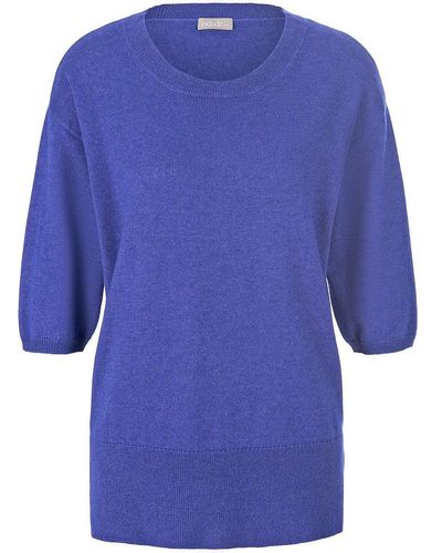 include Rundhals-pullover aus kaschmir und seide, , gr. 40, seide - Blau