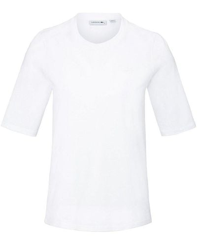 Lacoste Rundhals-shirt mit langem 1/2-arm, , gr. 40, baumwolle - Weiß