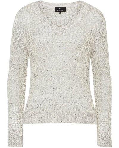 Monari V-pullover, , gr. 36, kunstfaser - Weiß