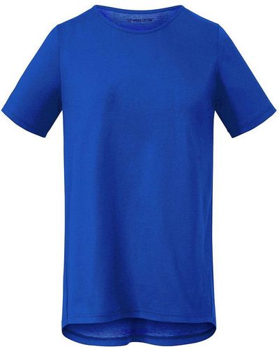 Green Cotton Rundhals-shirt benedikte - Blau