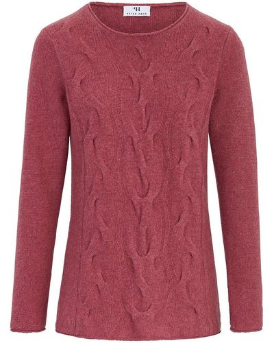 Peter Hahn Rundhals-pullover aus 100% schurwolle, , gr. 50, schurwolle - Pink