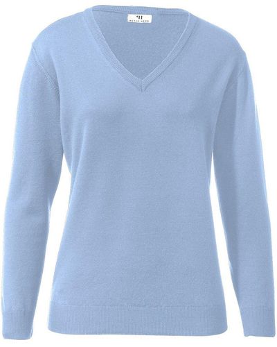 Peter Hahn V-pullover aus 100% schurwolle pure tasmanian wool, , gr. 36, schurwolle - Blau