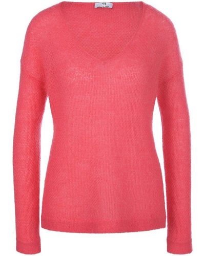 Peter Hahn V-pullover, , gr. 40, wolle - Pink