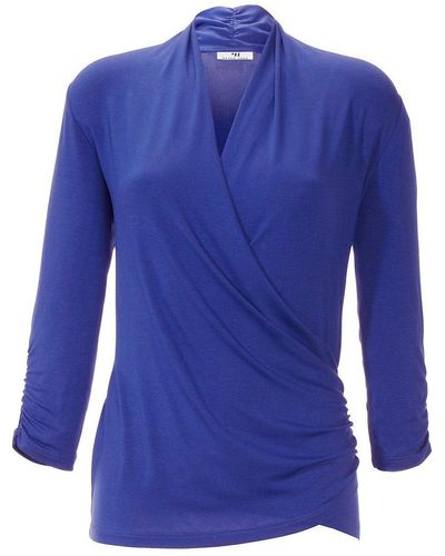 Peter Hahn V-shirt mit 3/4 arm, , gr. 40, viskose - Blau