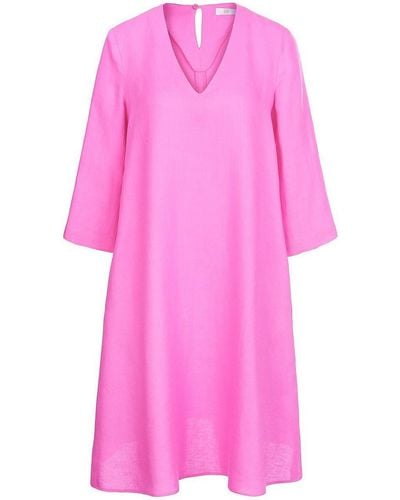 Riani Kleid mit v-ausschnitt, , gr. 38, leinen - Pink