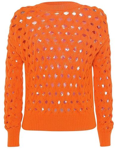 Laura Biagiotti Roma Rundhals-pullover, , gr. 36, baumwolle - Orange