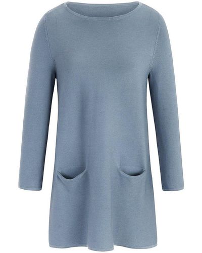 Peter Hahn Rundhals-pullover aus 100% supima®-baumwolle, , gr. 46, baumwolle - Blau