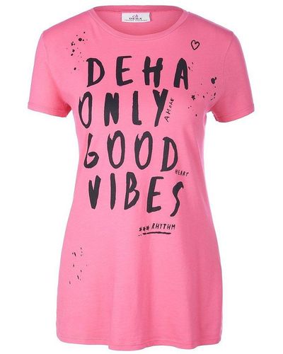 Deha Rundhals-shirt mit 1/2-arm, , gr. 40, baumwolle - Pink