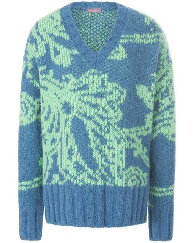 include Long-pullover mit v-ausschnitt, , gr. 40, wolle - Blau