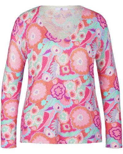 Emilia Lay V-pullover 1/1-arm - Pink