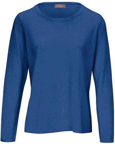 include Rundhals-Pullover blau