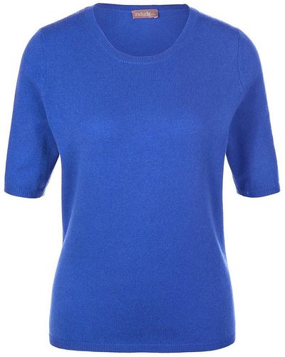 include Rundhals-pullover aus schurwolle und kaschmir, , gr. 36, schurwolle - Blau