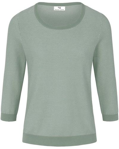 Peter Hahn Rundhals-pullover aus 100% supima®-baumwolle, , gr. 50, baumwolle - Grün