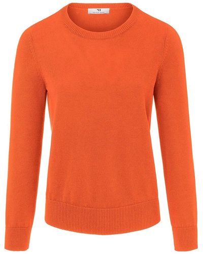Peter Hahn Rundhals-pullover aus 100% supima®-­baumwolle, , gr. 38, baumwolle - Orange