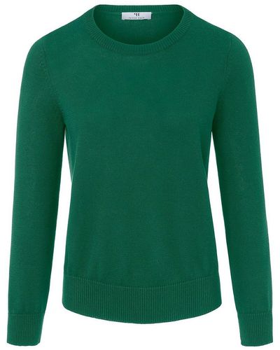 Peter Hahn Rundhals-pullover aus 100% supima®-­baumwolle, , gr. 38, baumwolle - Grün
