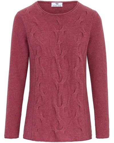 Peter Hahn Rundhals-pullover aus 100% schurwolle, , gr. 50, schurwolle - Rot