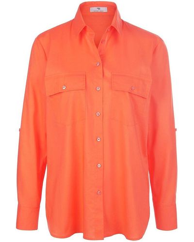 Peter Hahn Bluse mit hemdkragen, , gr. 36, baumwolle - Orange