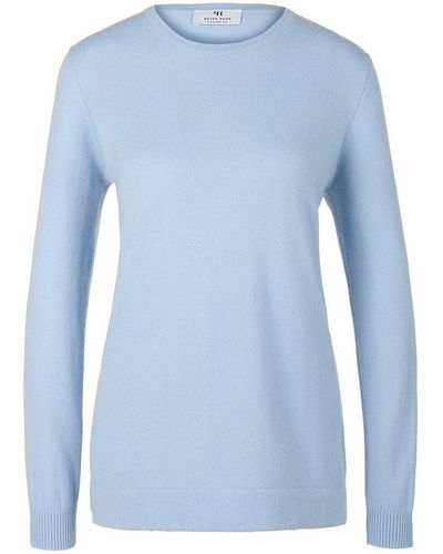 Peter Hahn Rundhals-pullover aus 100% premium-kaschmir, , gr. 36, kaschmir - Blau
