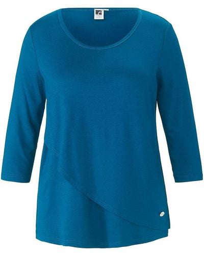 Anna Aura Rundhals-shirt mit 3/4-arm, , gr. 44, viskose - Blau