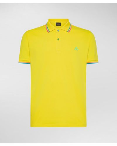 Peuterey Poloshirt in Piquet mit fluoreszierenden Details - Gelb