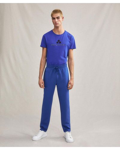 Peuterey Jogginghose aus Stretch-Baumwolle mit Bändern - Blau