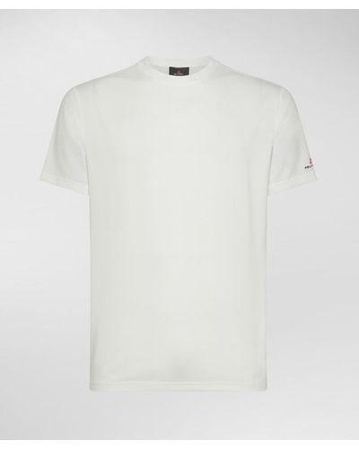 Peuterey T-Shirt aus Baumwolle und Seide Stretch - Weiß