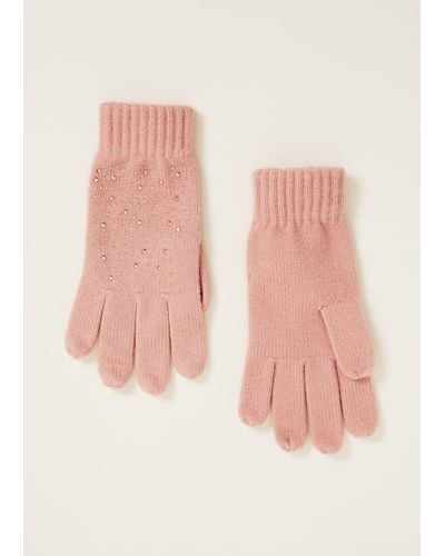 Phase Eight 's Sparkle Gloves - Pink