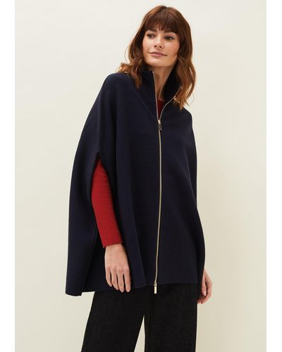 Phase Eight 's Avan Double Ended Zip Cape - Blue