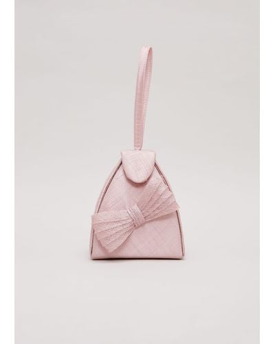 Phase Eight 's Bow Front Top Handle Bag - Pink