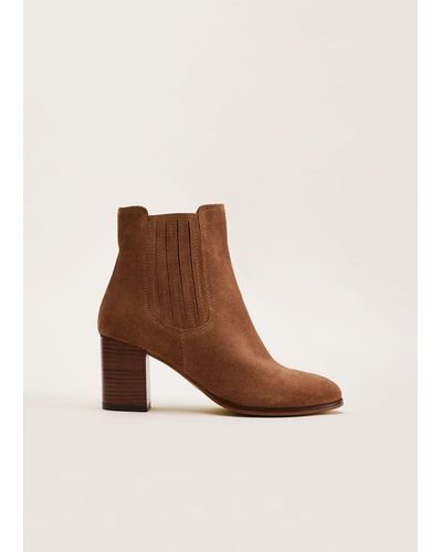Phase Eight 's Camila Tan Suede Ankle Boots - Brown