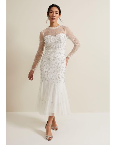 Phase Eight 's Annie Embellished Wedding Dress - Natural