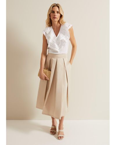 Phase Eight 's Trinity Pleated Skirt - Natural