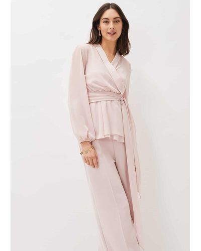 Phase Eight 's Florentine Wrap Co-ord Top - Pink
