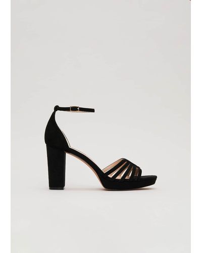 Phase Eight 's Suede Strappy Platform Shoe - White