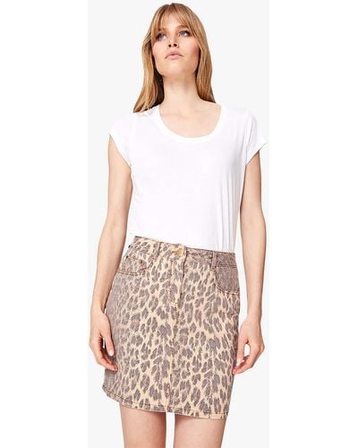 Damsel In A Dress 's Alexia Leopard Print Denim Skirt - White